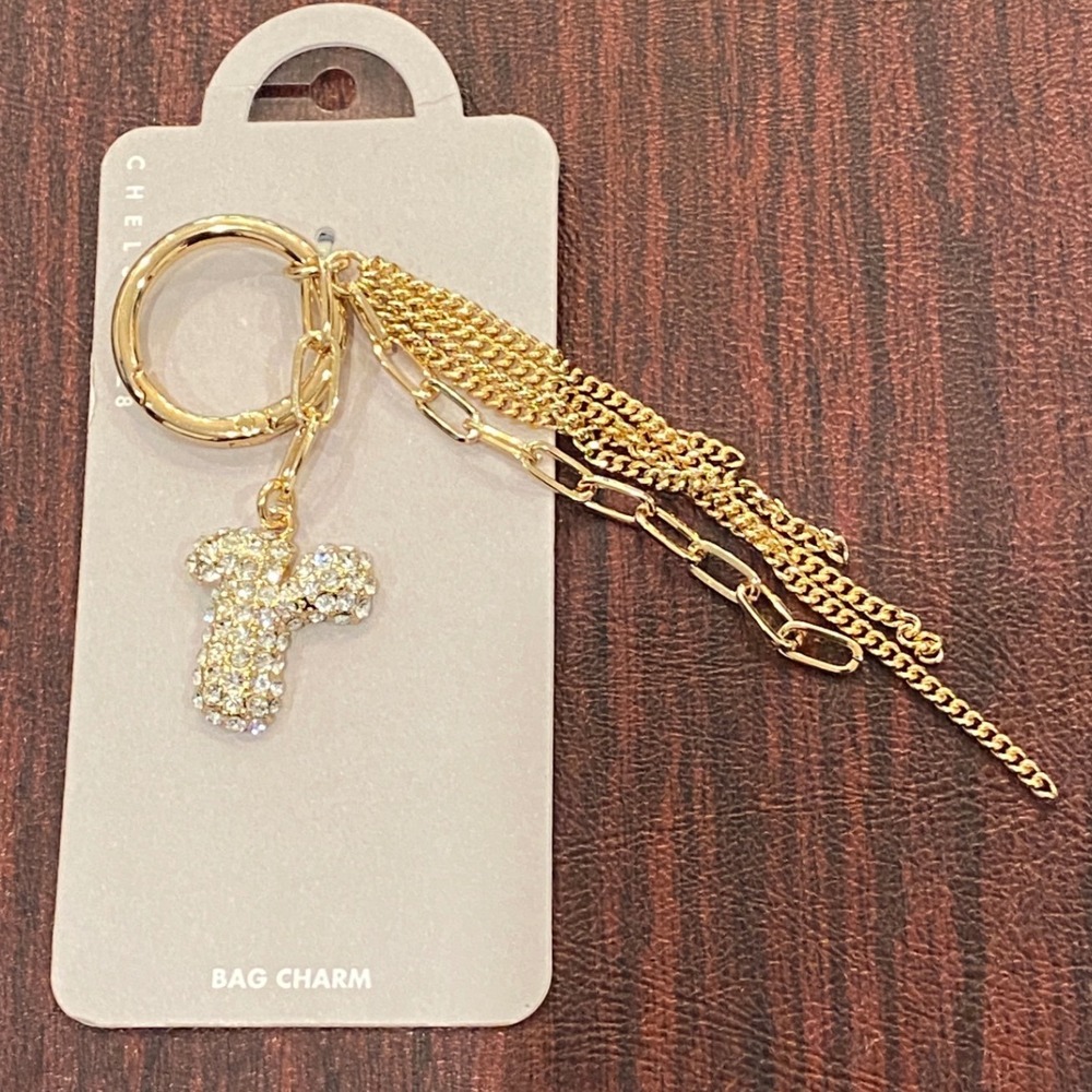 041 - "R" Initial Rhinestone Bag Charm - ROSE & JUNE LIVE SALE – ITEMS 1–50